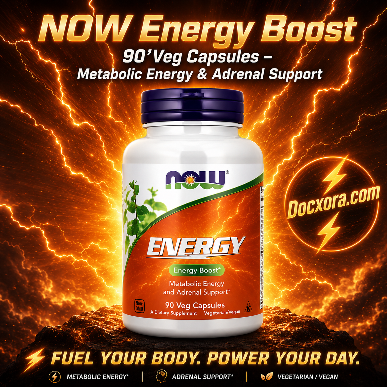 NOW Foods ENERGY BOOST Review: Metabolic Energy & Adrenal Support in Every Capsule