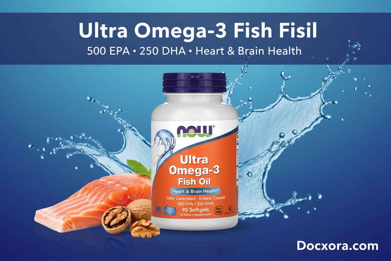 Ultra Omega-3 Fish Oil", "500 EPA • 250 DHA • Heart & Brain Health