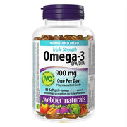 Webber Naturals Triple Strength Omega-3 EPA/DHA 900mg 80 Softgels – Heart & Mind Support, Pharmaceutical Grade, IVO Verified Pure & Sustainable – Available at docxora.com Pakistan
