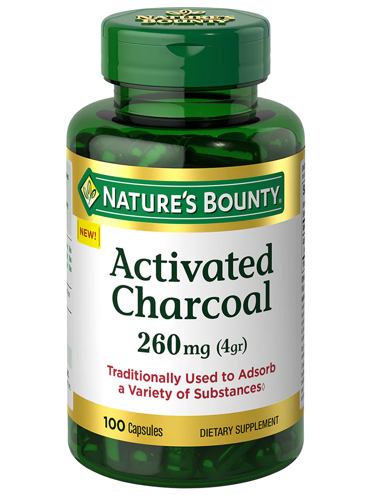 NB ACTIVATED CHARCOAL 260MG, 100'CAPSULES
