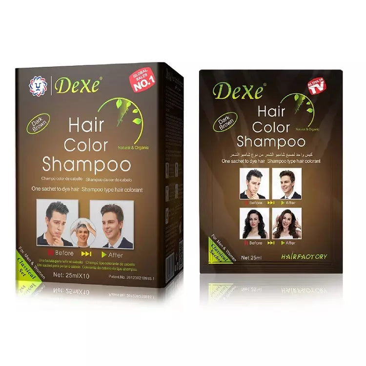 DEXE COLOUR SHAMPOO DARK BROWN 10X25ML