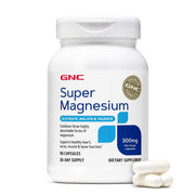 GNC Super Magnesium 300mg – 90 Capsules (30-Day Supply) | Glycinate, Malate & Taurate Blend | Dietary Supplement