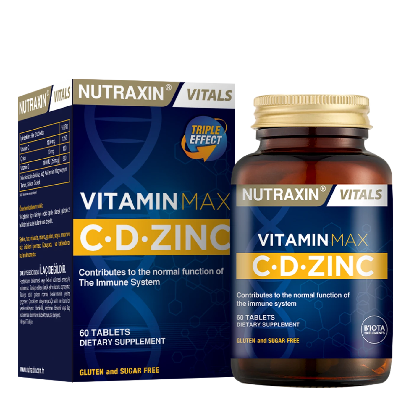 NUTRAXIN VITALS VITAMIN MAX C.D.ZINC 60 TAB