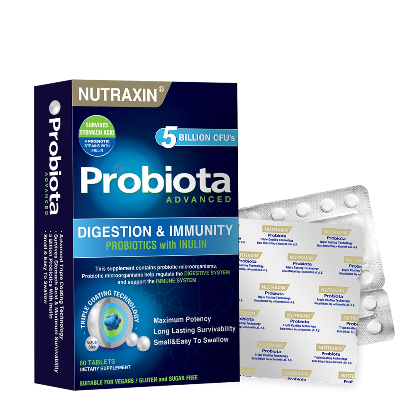 NUTRAXIN PROBIOTA ADVANCED DIGESTION &IMUNITY (60 TAB)