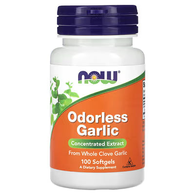 NOW Foods, Odourless Garlic, Concentrated Extract, 100 Softgels (25 mg per Softgel)