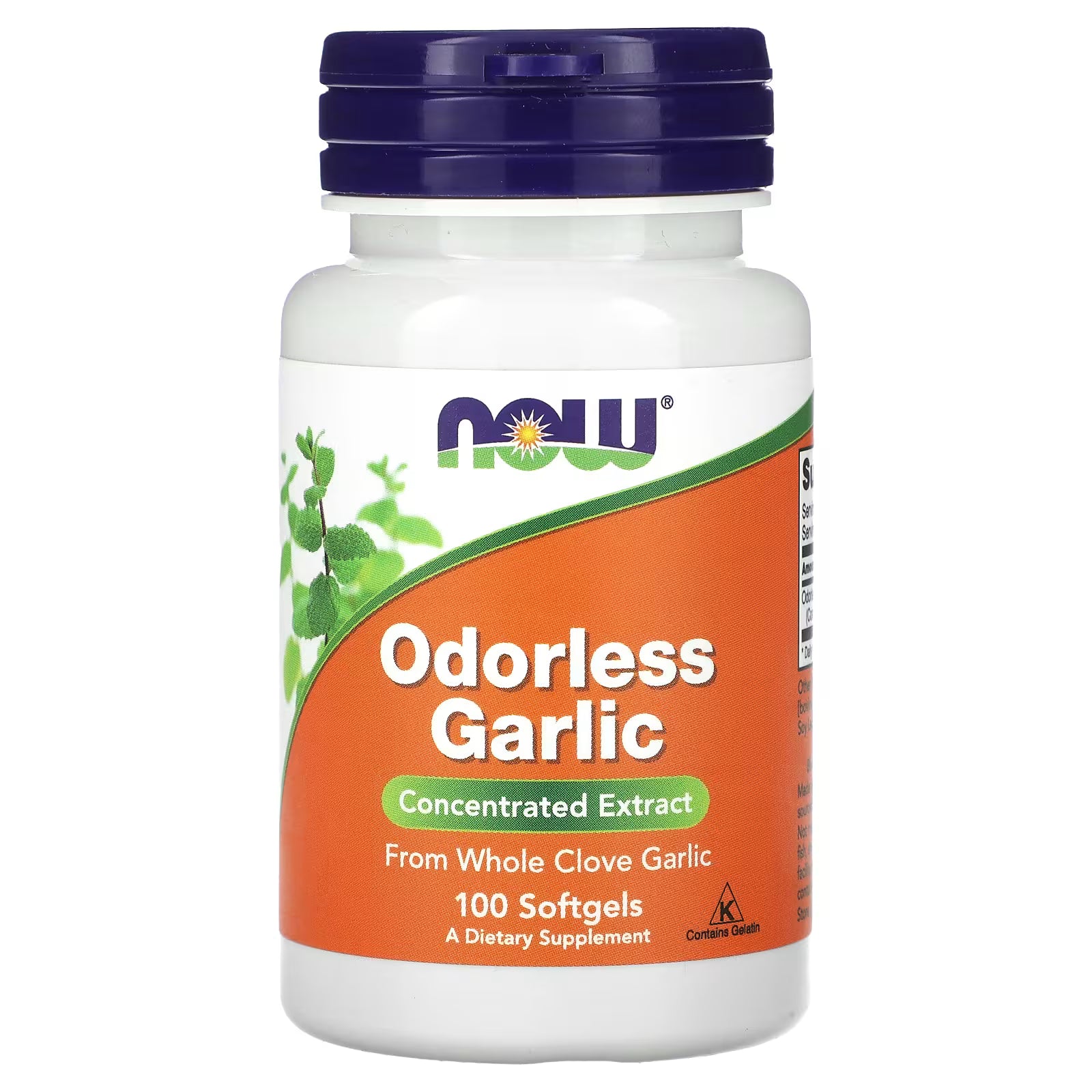 NOW Foods Odorless Garlic 100 Softgels – Concentrated Extract from Whole Clove Garlic (Allium sativum), Kosher, Contains Gelatin – Available at docxora.com Pakistan
