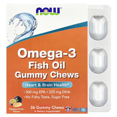 NOW OMEGA-3 FISH OIL CHEWABLE (36 GUMMIES)