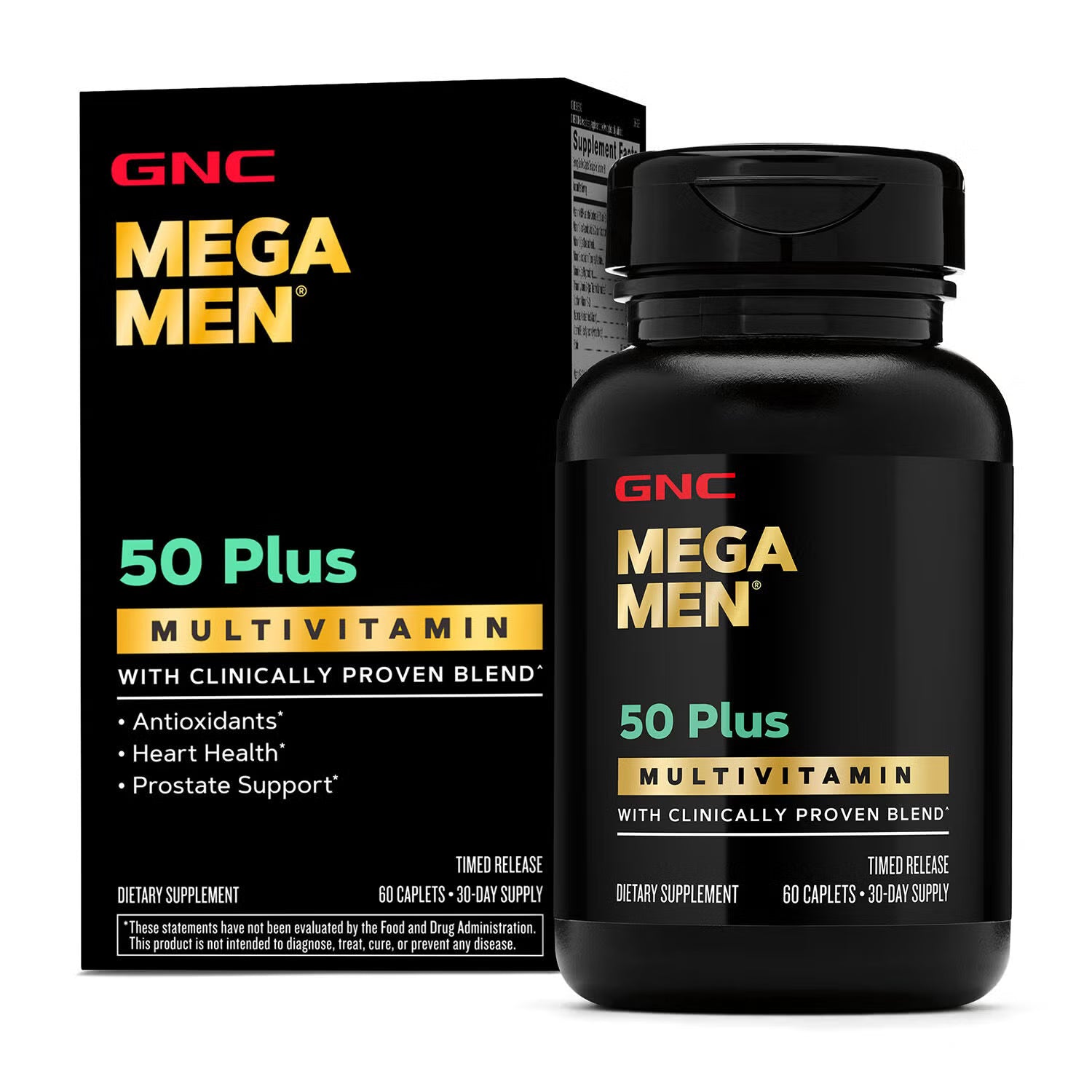 GNC MEGA MEN 50 PLUS MULTIVITAMINS (60 CAPLETS)