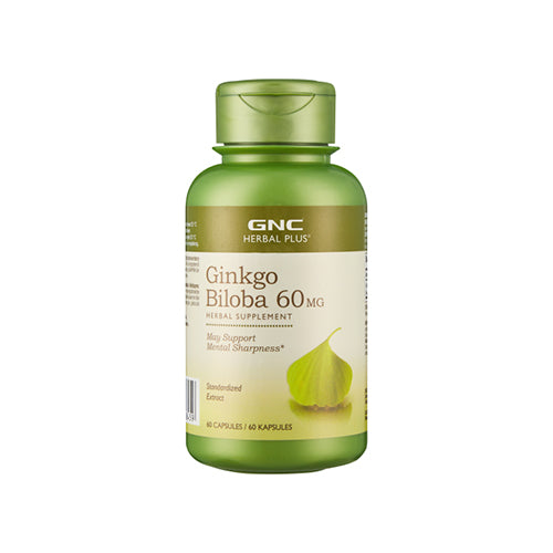 GNC Herbal Plus Ginkgo Biloba 60mg Vegetarian  100 Capsules