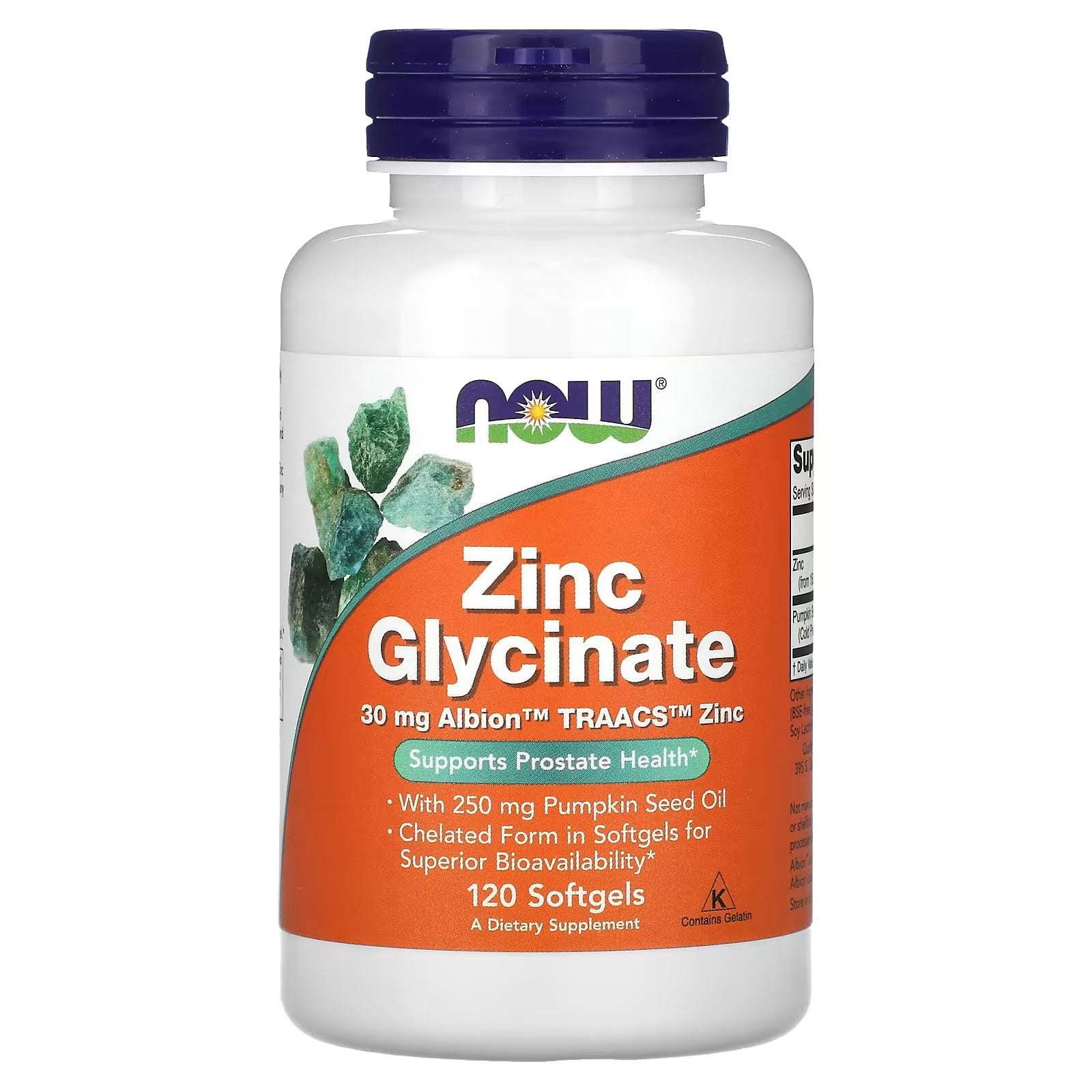 NOW ZINC GLYCINATE 30MG IMP ( 120 SOFTGEL)