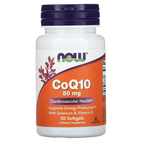 NOW COQ10 50 MG WITH SELENIUM & VIT E, (50 SOFTGELS)