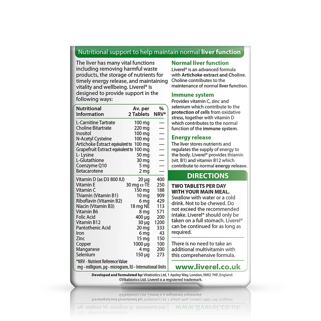 VITABIOTICS LIVEREL (60 TAB) '''Liver Health'''