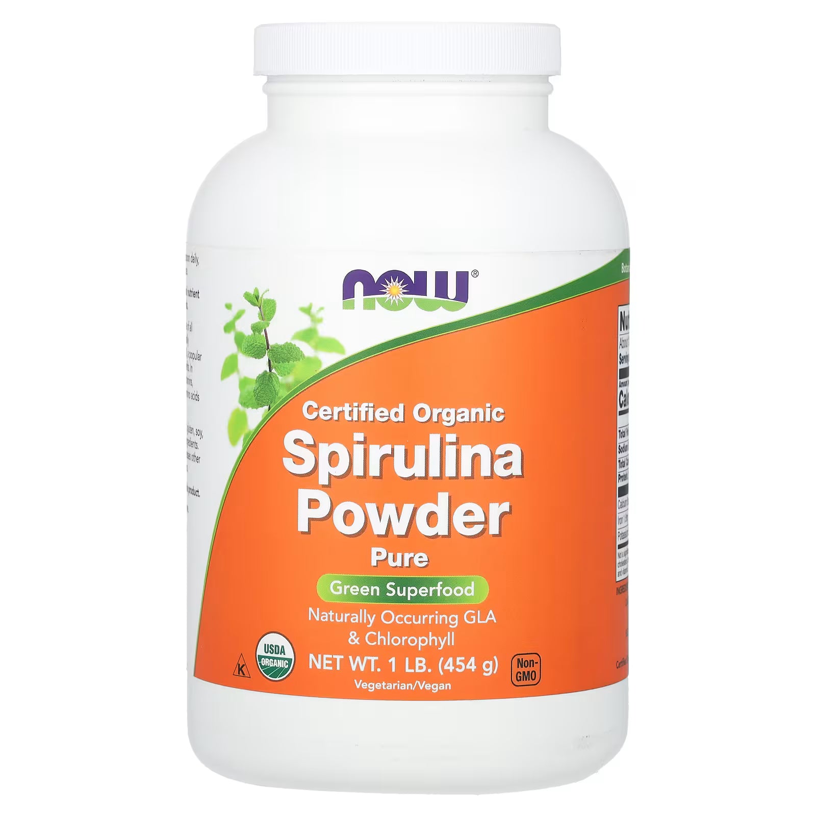 NOW Foods Certified Organic Spirulina Powder 1 lb (454g) – Pure Green Superfood, Naturally Occurring GLA & Chlorophyll, USDA Organic, Non-GMO, Vegetarian/Vegan – Available at docxora.com Pakistan

