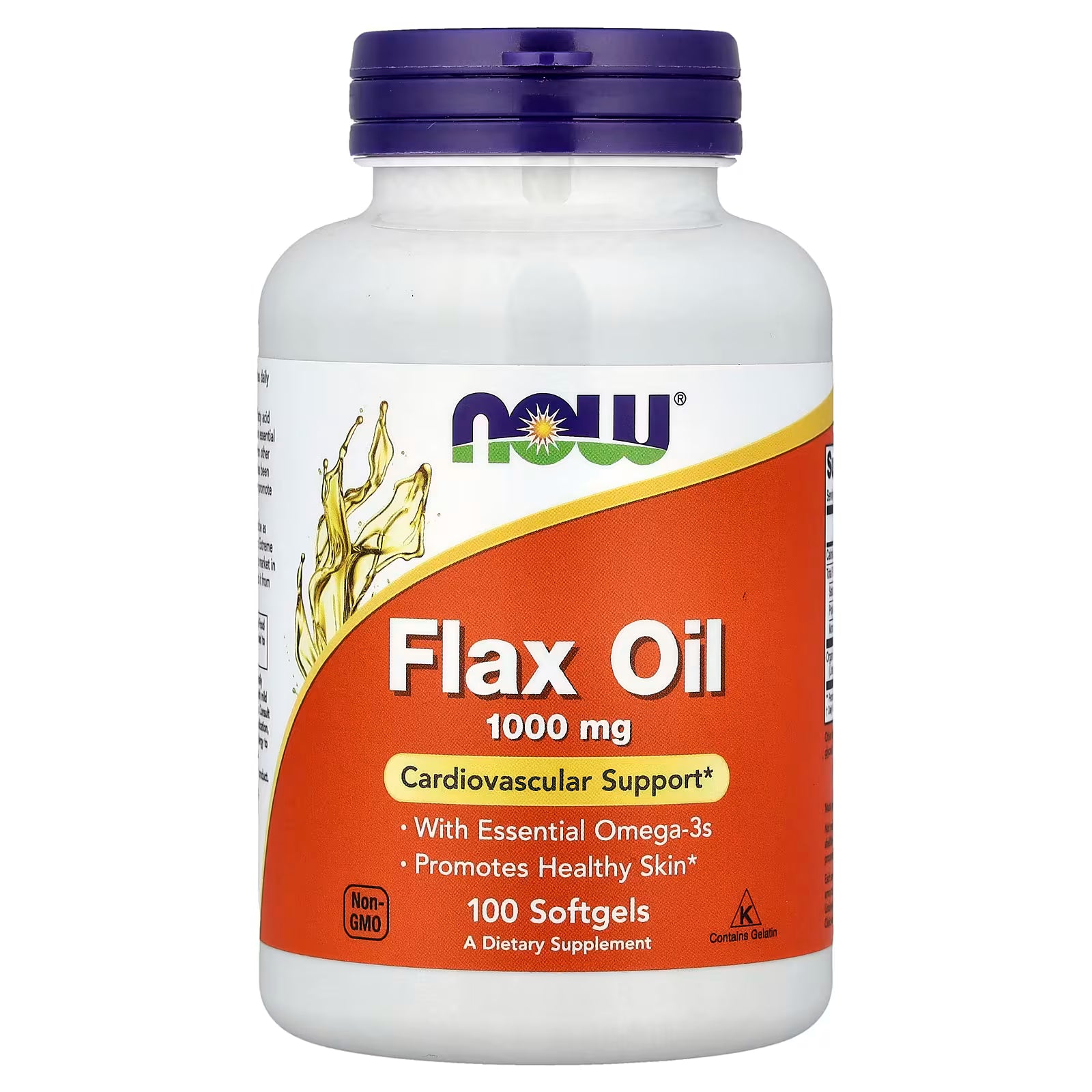 NOW Foods Flax Oil 1000mg 100 Softgels – Organic Cold Pressed Flaxseed Oil with Essential Omega-3s, Cardiovascular Support, Non-GMO – Available at docxora.com Pakistan
