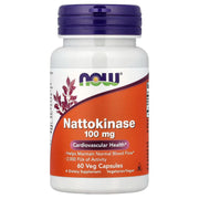 NOW Foods Nattokinase 100mg 60 Veg Capsules – Cardiovascular Health, Helps Maintain Normal Blood Flow, 2000 FUs of Activity