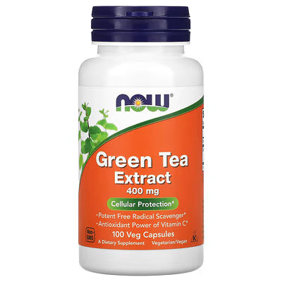 NOW Foods Green Tea Extract 400mg 100 Veg Capsules - Cellular Protection, Non-GMO, Antioxidant Supplement - Pakistan
