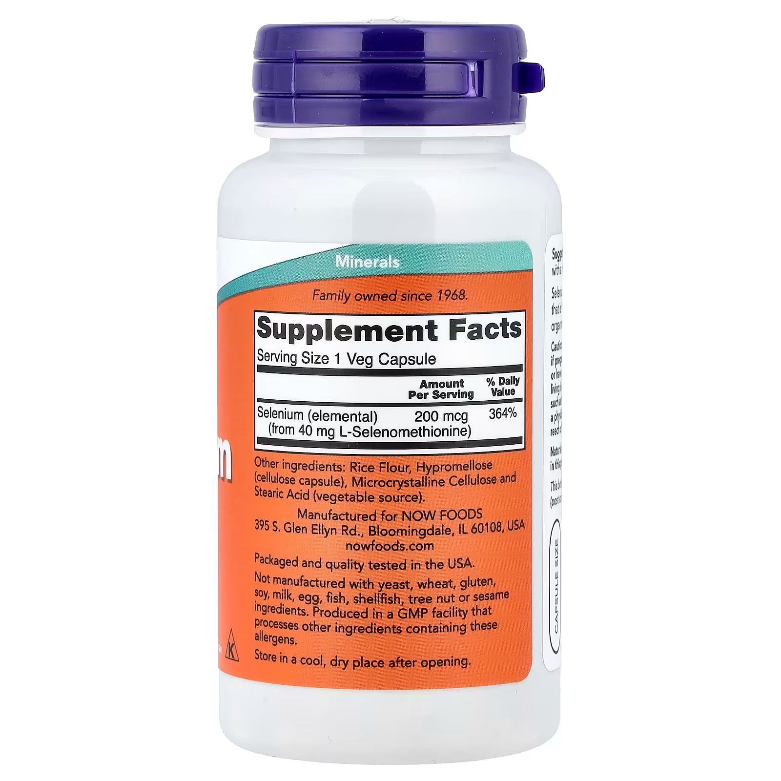 NOW Foods Selenium 200mcg Supplement Facts – 200mcg Elemental Selenium from L-Selenomethionine, GMP Certified, Made in USA – docxora.com