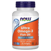 NOW Foods Ultra Omega-3 Fish Oil 90 Softgels - 500mg EPA 250mg DHA - Heart & Brain Health Supplement - Non-GMO Halal Enteric Coated - Buy in Pakistan at Docxora