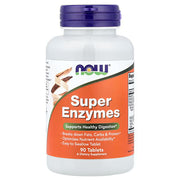 NOW Super Enzymes 90 Tablets bottle - Digestive Enzyme Supplement with Pancreatin, Betaine HCl, Ox Bile, Bromelain & Papain - Imported from USA - Available in Pakistan at docxora.com