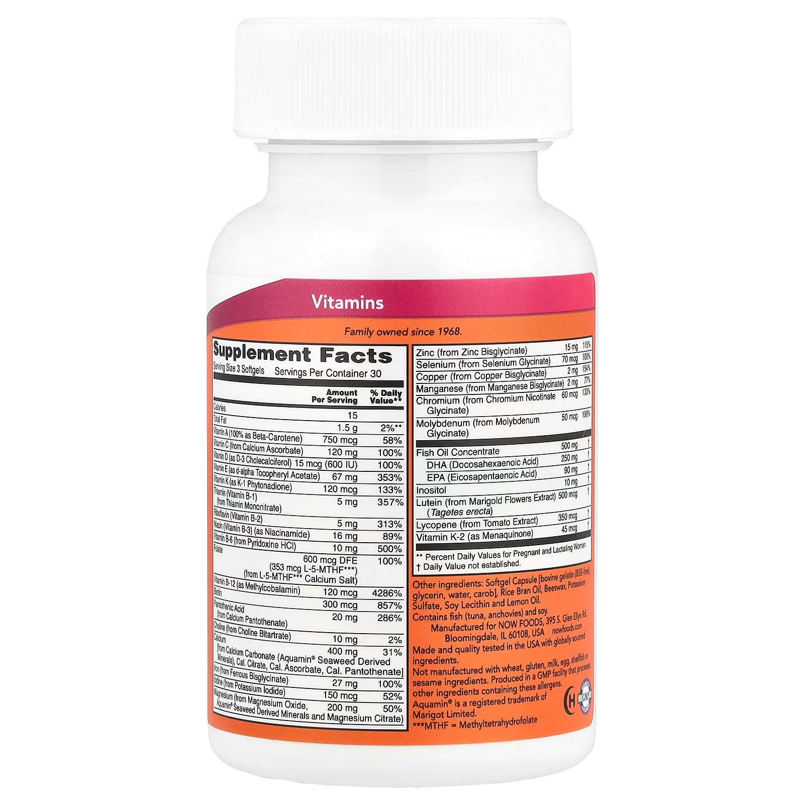 NOW PRENATAL GELS +DHA MULTIVITAMINS (90 SOFTGELS)