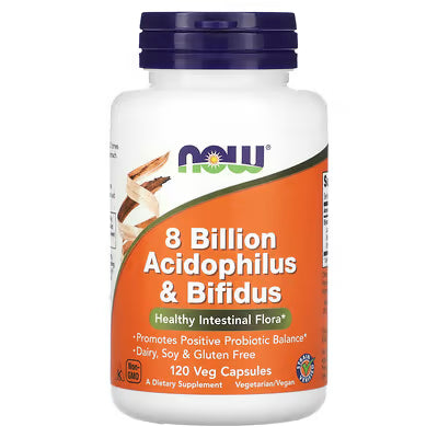 NOW 8 BILLION ACIDOPHILUS & BIFIDUS ( 60 CAP)