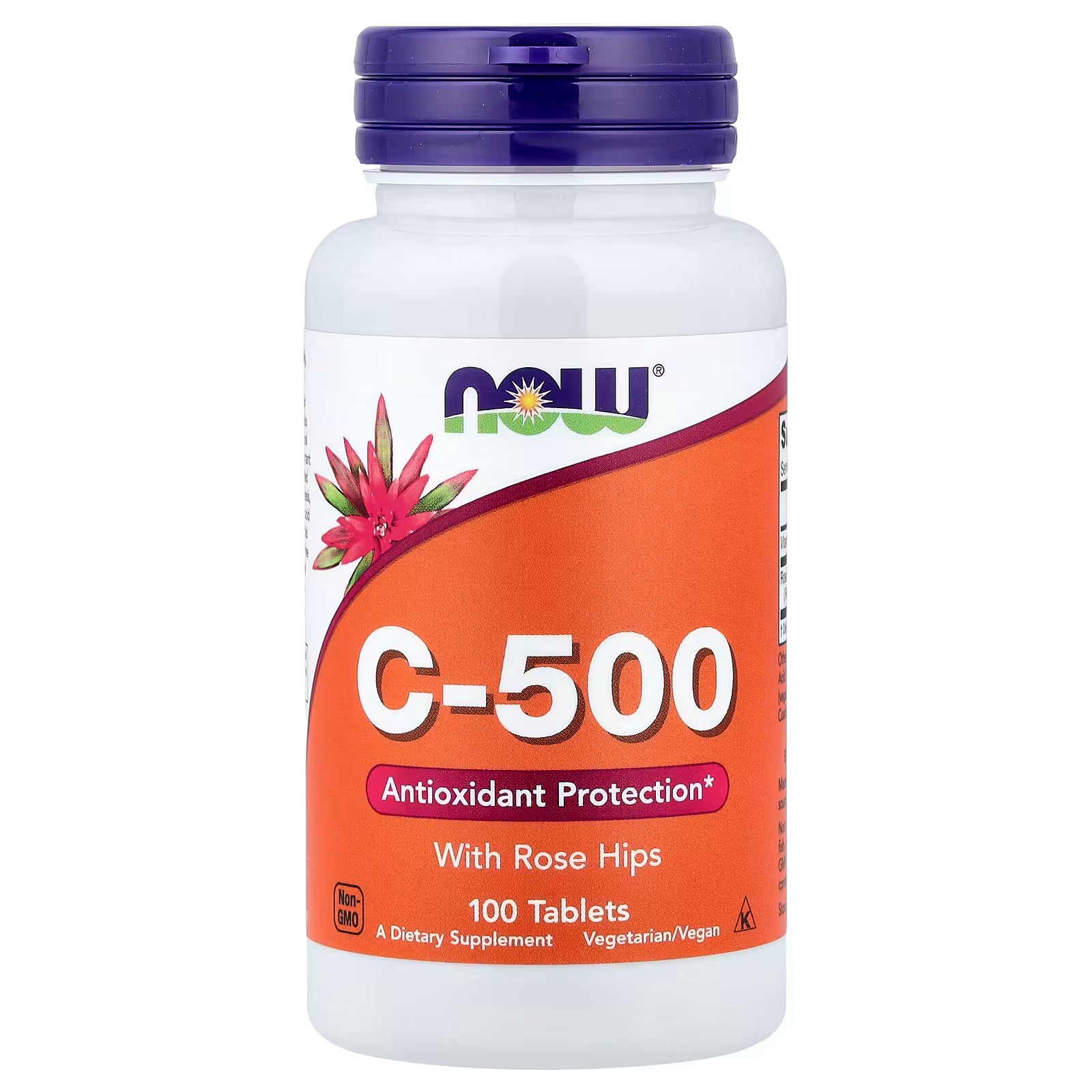 NOW Foods C-500 Vitamin C 500mg with Rose Hips 100 Tablets – Antioxidant Protection, Ascorbic Acid with Rosa canina, Non-GMO, Vegetarian/Vegan – Available at docxora.com Pakistan
