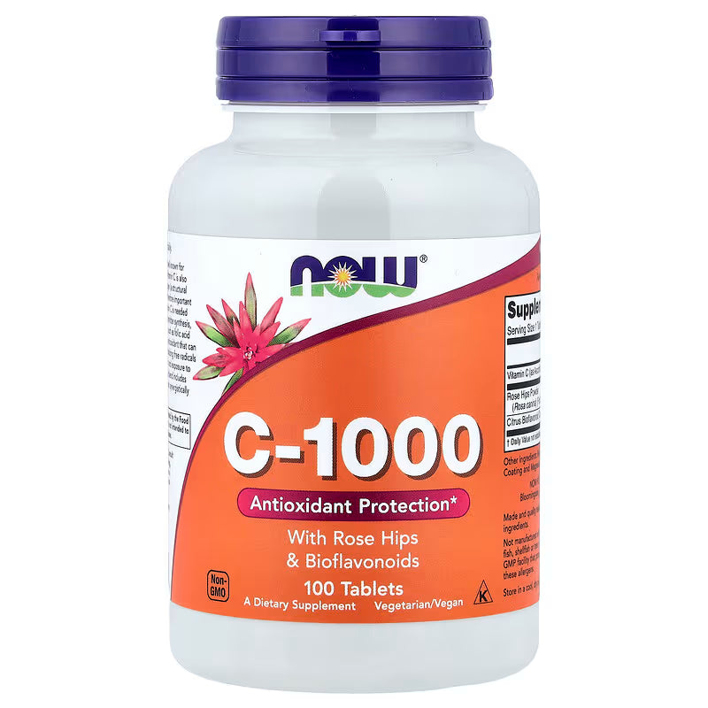 NOW VITAMIN C-1000 WITH ROSE HIPS (100 TAB)