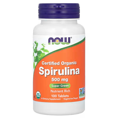 NOW SPIRULINA CERTIFIED ORGANIC 500MG (100 TAB)