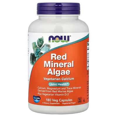 NOW RED MINERAL ALGAE JOINT HEALTH VEG (180 CAP)