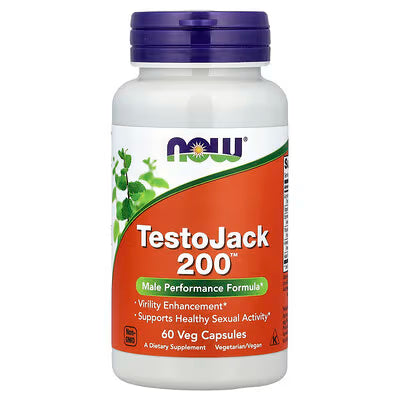 NOW Foods TestoJack 200™ Male Performance Formula 60 Veg Capsules – Tongkat Ali, Maca, Horny Goat Weed, Tribulus – Virility Enhancement, Healthy Sexual Activity – Docxora.com Pakistan