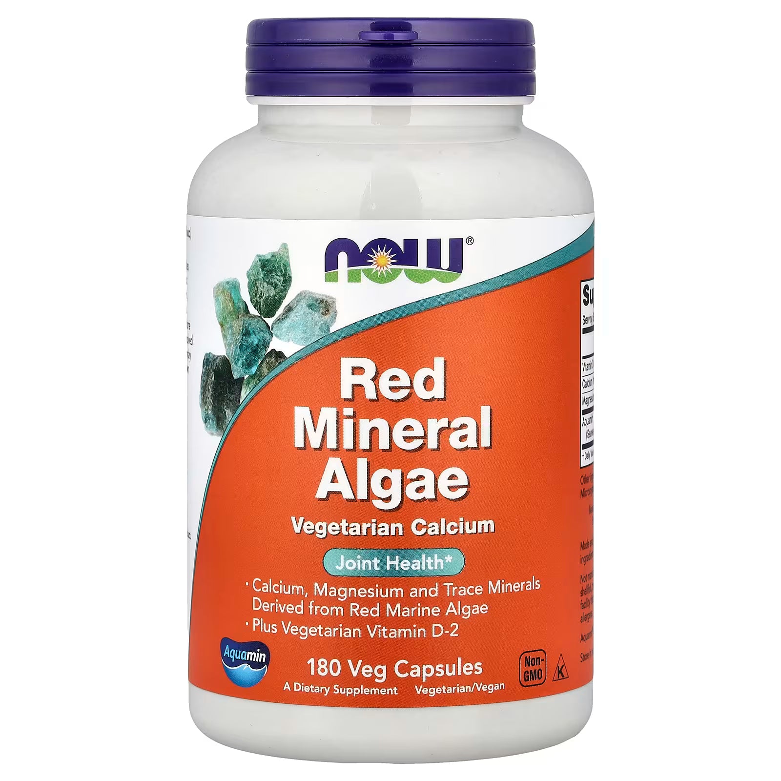 NOW Foods Red Mineral Algae 180 Veg Capsules – Vegetarian Calcium with Magnesium & Vitamin D-2 from Aquamin® – Joint Health Support – Available at docxora.com Pakistan
