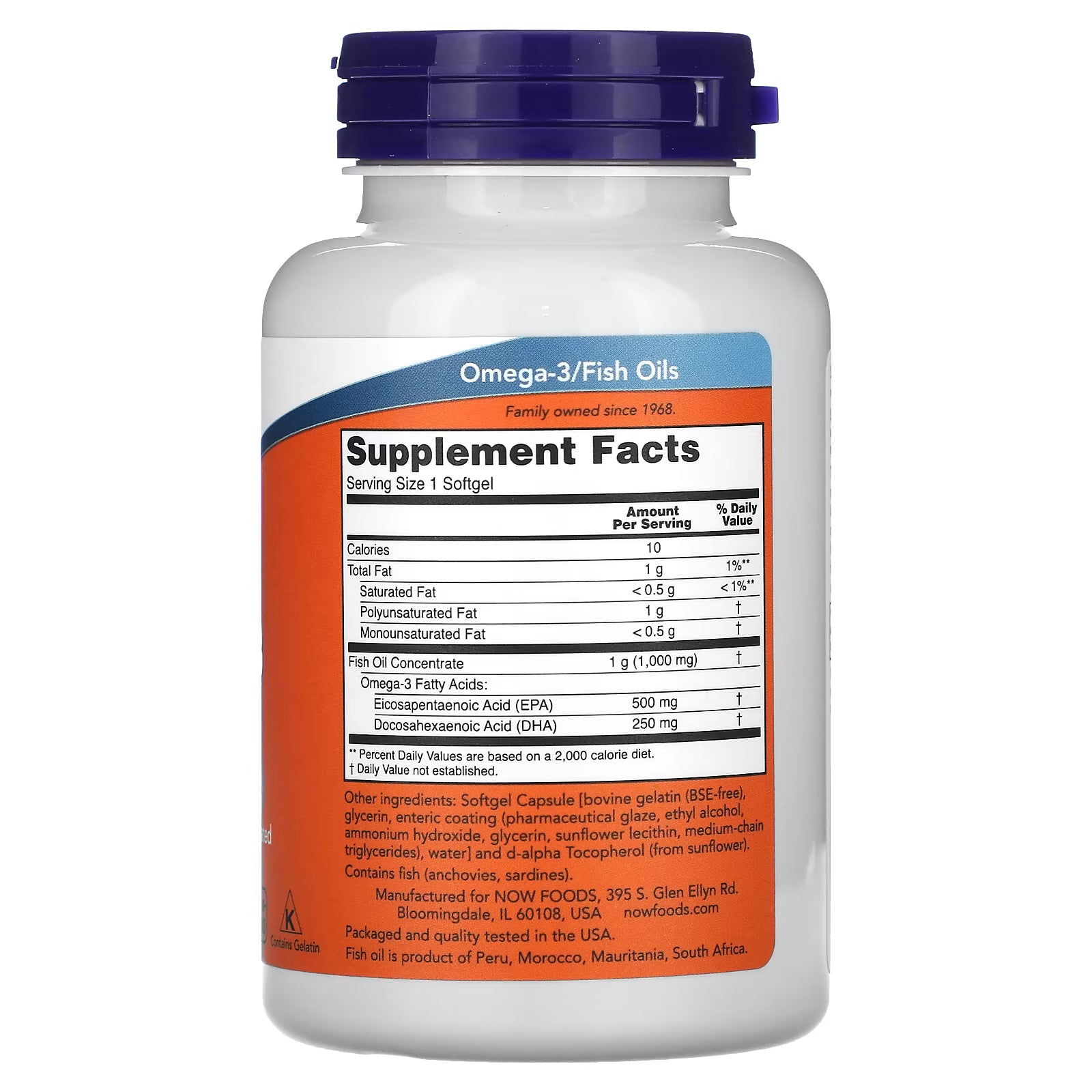 NOW Foods Ultra Omega-3 Fish Oil Supplement Facts - 500mg EPA 250mg DHA per Softgel - Fish Oil Concentrate 1000mg - Ingredients Label - Buy in Pakistan at Docxora