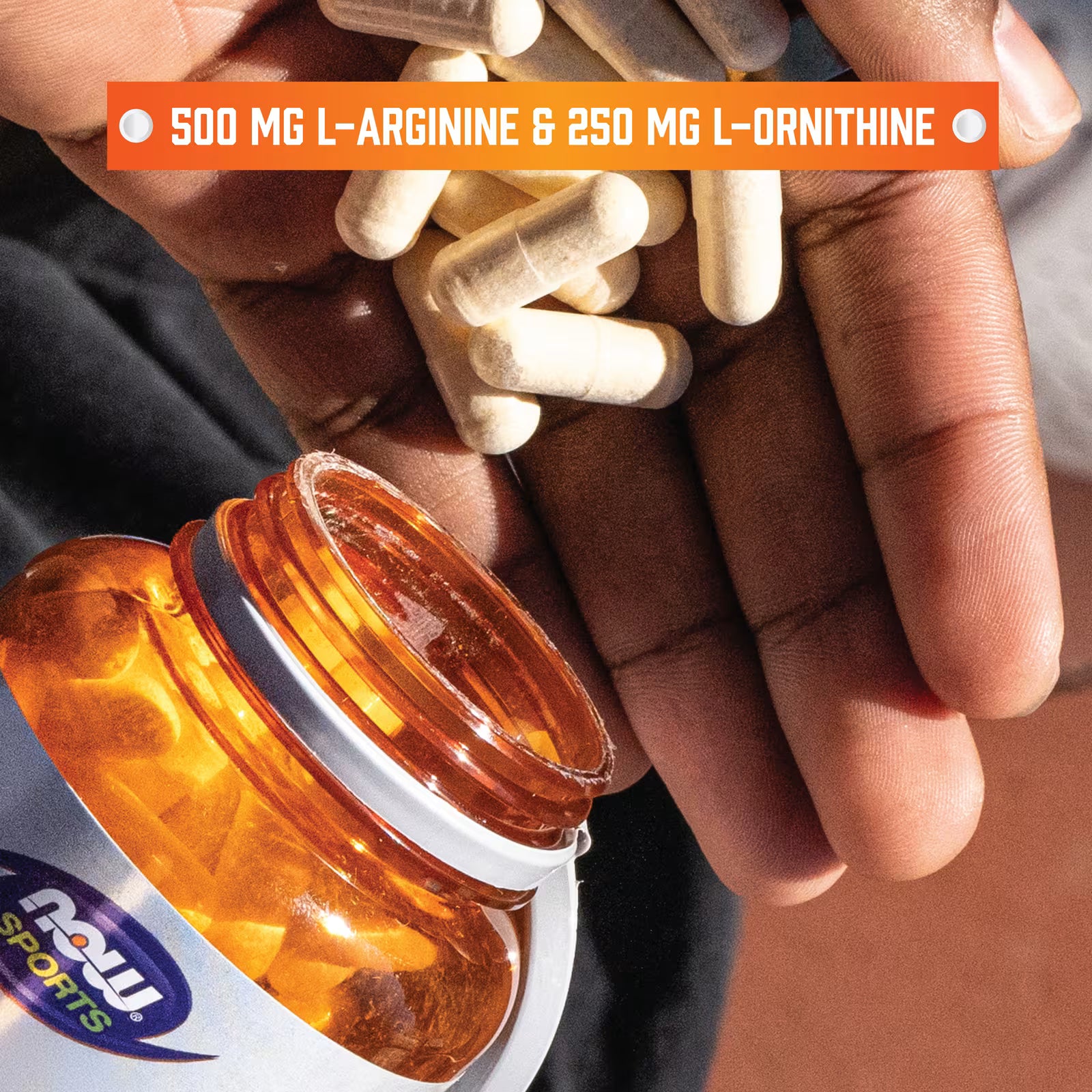 NOW Sports Arginine & Ornithine 500mg/250mg Veg Capsules - 500mg L-Arginine & 250mg L-Ornithine per Capsule - Pre-Workout Amino Acid Supplement - docxora.com