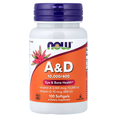 NOW Foods, Vitamin A&D, 100 Capsules