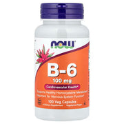 NOW Foods, B-6, 100 mg, 100 Veg Capsules