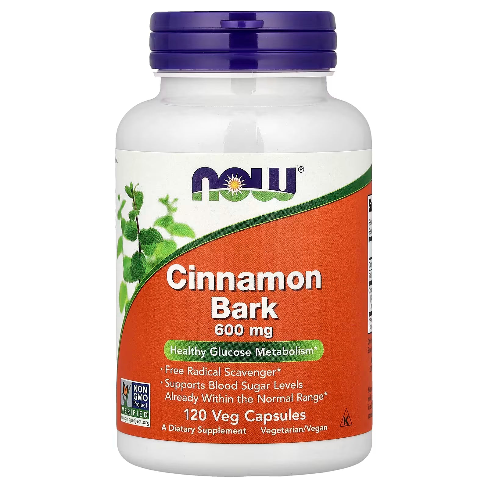 NOW CINNAMIN BARK 600MG (120 Veg Capsules)