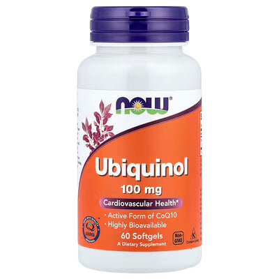 NOW Foods Ubiquinol 100mg 60 Softgels - Active Form of CoQ10, Cardiovascular Health Supplement, Highly Bioavailable, Kaneka Ubiquinol, Buy in Pakistan - Docxora