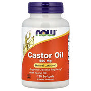 "NOW Foods Castor Oil 650mg – 120 Softgels | Natural Laxative with Fennel Oil | Supports Digestive Regularity | Non-GMO Dietary Supplement"
