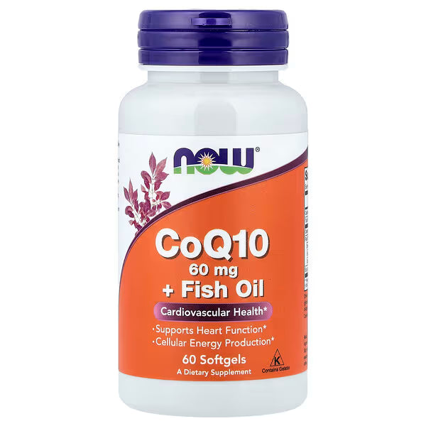 NOW COQ10 60 MG + FISH OIL (60 SOFTGELS)