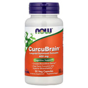 NOW CurcuBrain™ Longvida® Optimized Curcumin 400mg 50 Veg Capsules — Cognitive Support Supplement by NOW Foods — Available at docxora.com Pakistan