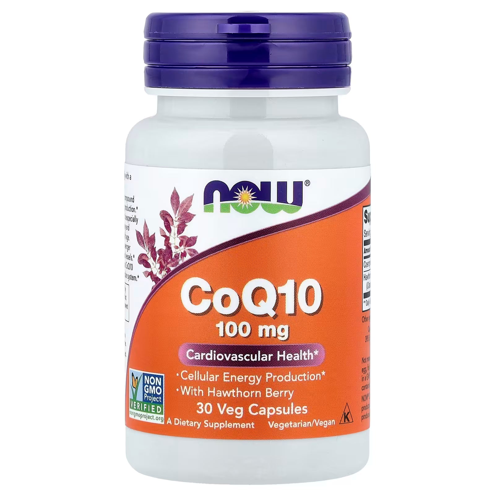 NOW Foods CoQ10 100mg 30 Veg Capsules – Cardiovascular Health, Cellular Energy Production, With Hawthorn Berry – Available at docxora.com Pakistan
