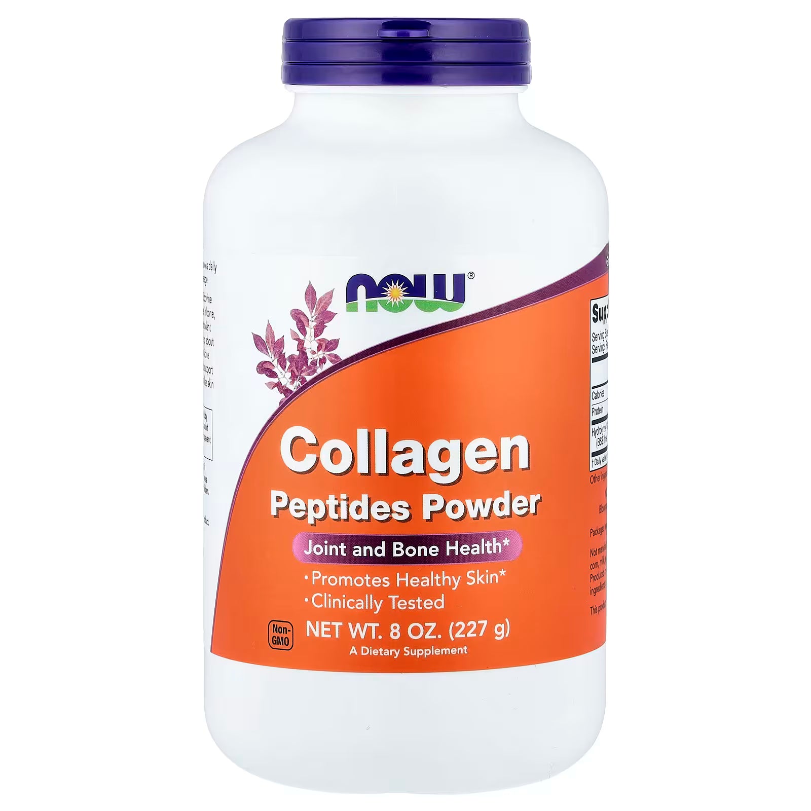NOW Collagen Peptides Powder 227g (8 oz) - Hydrolyzed Bovine Collagen for Joint, Bone & Skin Health - Non-GMO Dietary Supplement