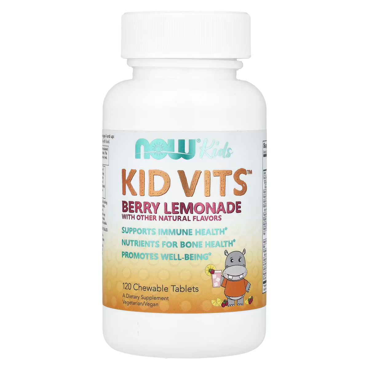  NOW Kids Kid Vits Berry Lemonade, 120 chewable tablets, front bottle view, docxora.com Pakistan