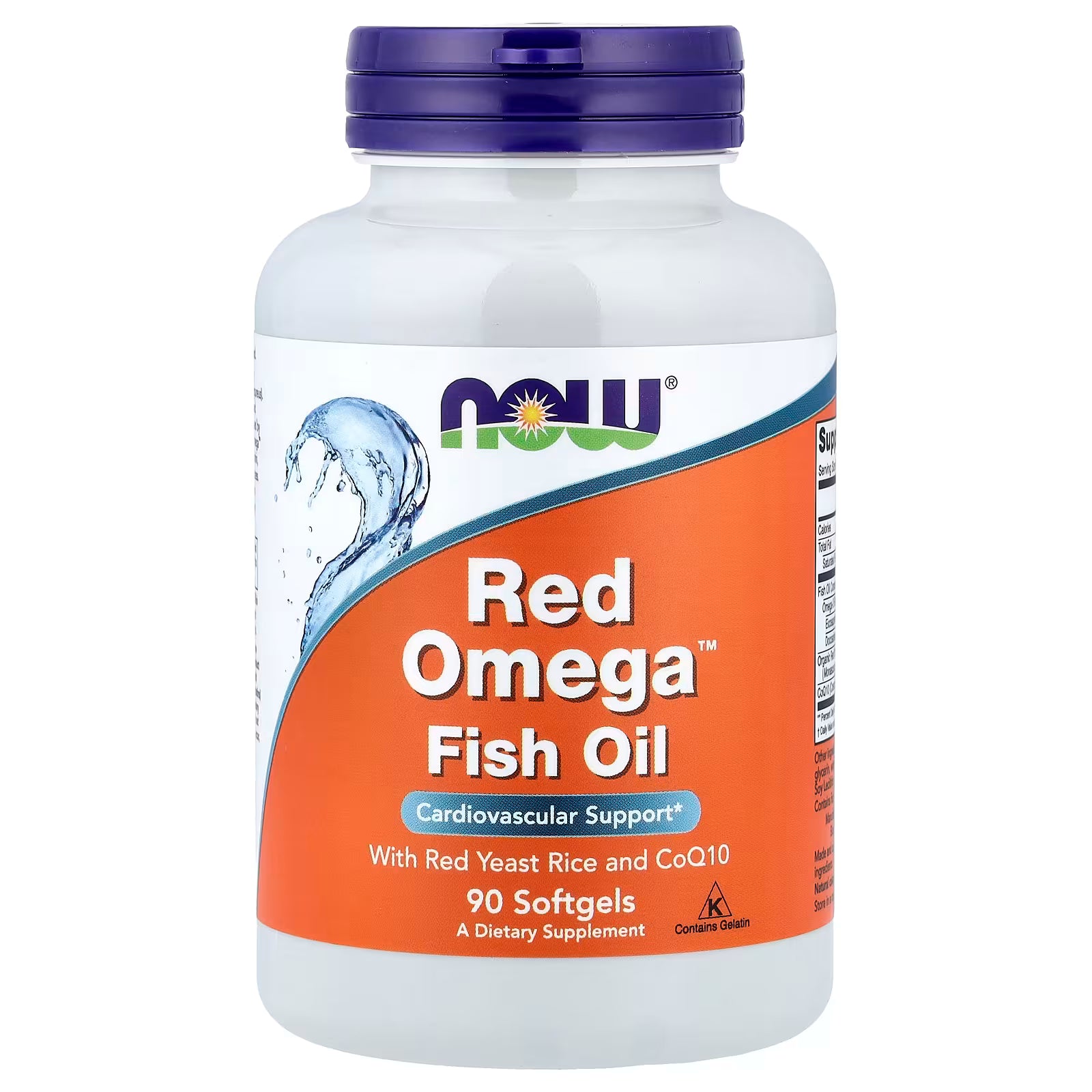 NOW Foods Red Omega Fish Oil 90 Softgels - Cardiovascular Support with Red Yeast Rice and CoQ10, Omega-3 EPA DHA, Contains Gelatin - Available at docxora.com Pakistan
