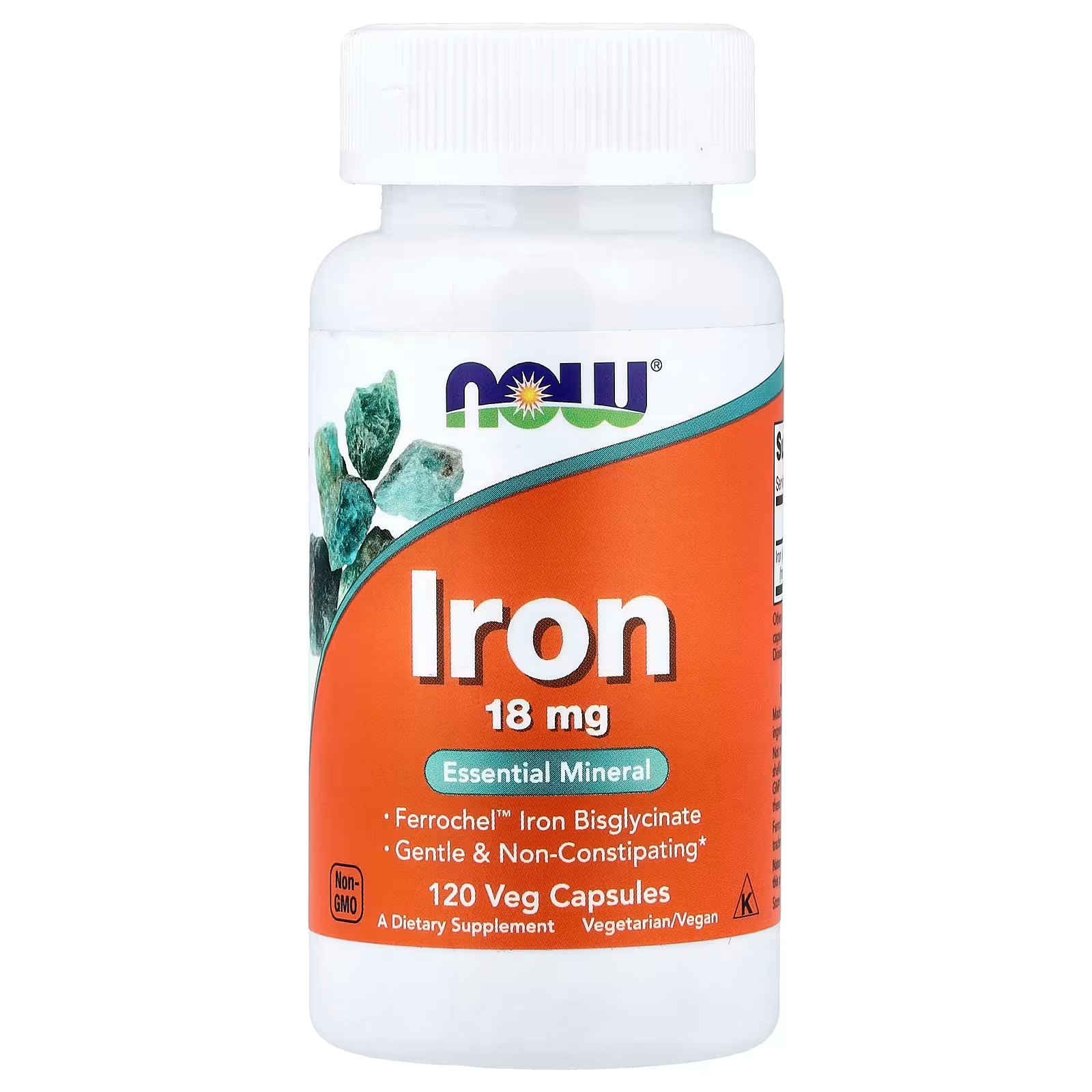 NOW Foods Iron 18mg 120 Veg Capsules - Ferrochel™ Iron Bisglycinate Gentle & Non-Constipating Essential Mineral, Non-GMO, Kosher, Vegetarian/Vegan Dietary Supplement by NOW Foods - docxora.com Pakistan
