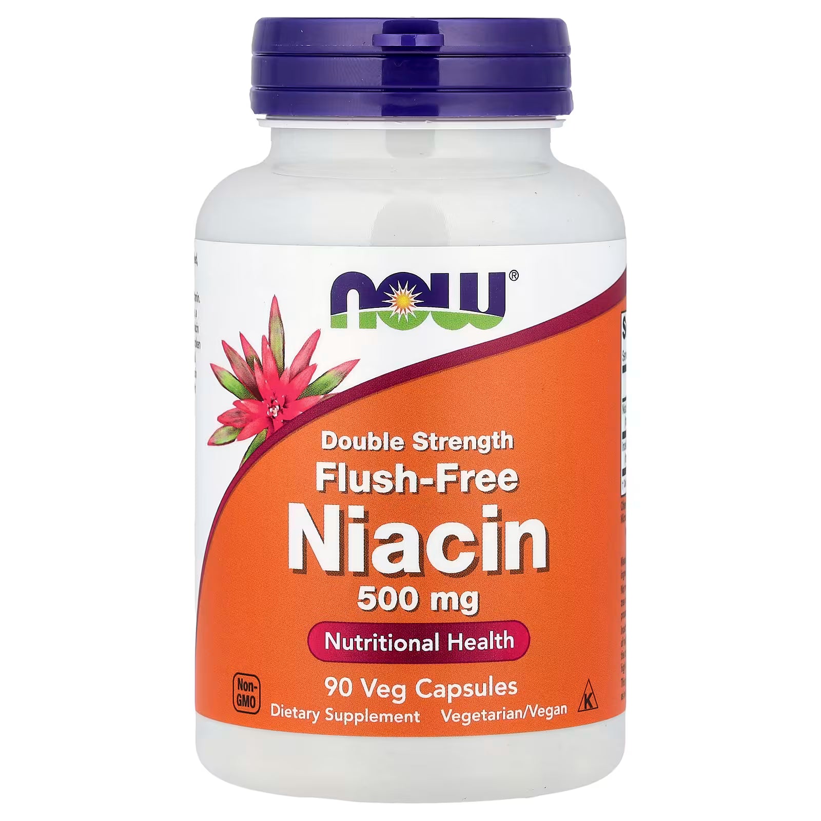 NOW Foods Double Strength Flush-Free Niacin 500mg 90 Veg Capsules – Vitamin B-3 Inositol Hexanicotinate, Nutritional Health, Non-GMO, Vegetarian/Vegan, Kosher – Available at docxora.com Pakistan
