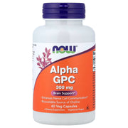 NOW Foods Alpha GPC 300mg 60 Veg Capsules – Brain Support, Enhances Nerve Cell Communication, Bioavailable Source of Choline, L-alpha-glycerylphosphorylcholine, Vegetarian/Vegan, Kosher – Available at docxora.com Pakistan
