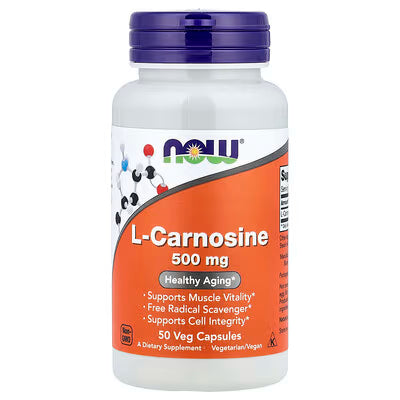 NOW L-Carnosine, 500 mg, 50 Veg Capsules