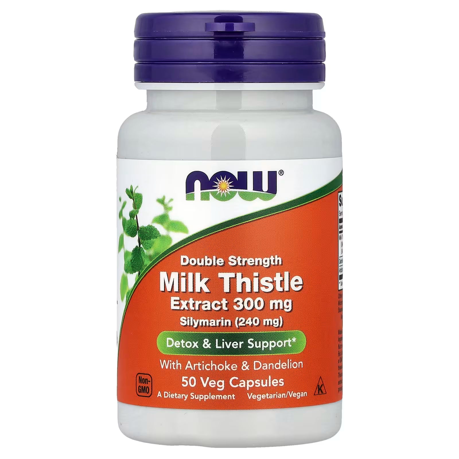 NOW Foods Milk Thistle Extract 300mg 50 Veg Capsules – Double Strength Silymarin 240mg, Detox & Liver Support with Artichoke & Dandelion, Non-GMO, Vegetarian/Vegan – Available at docxora.com Pakistan
