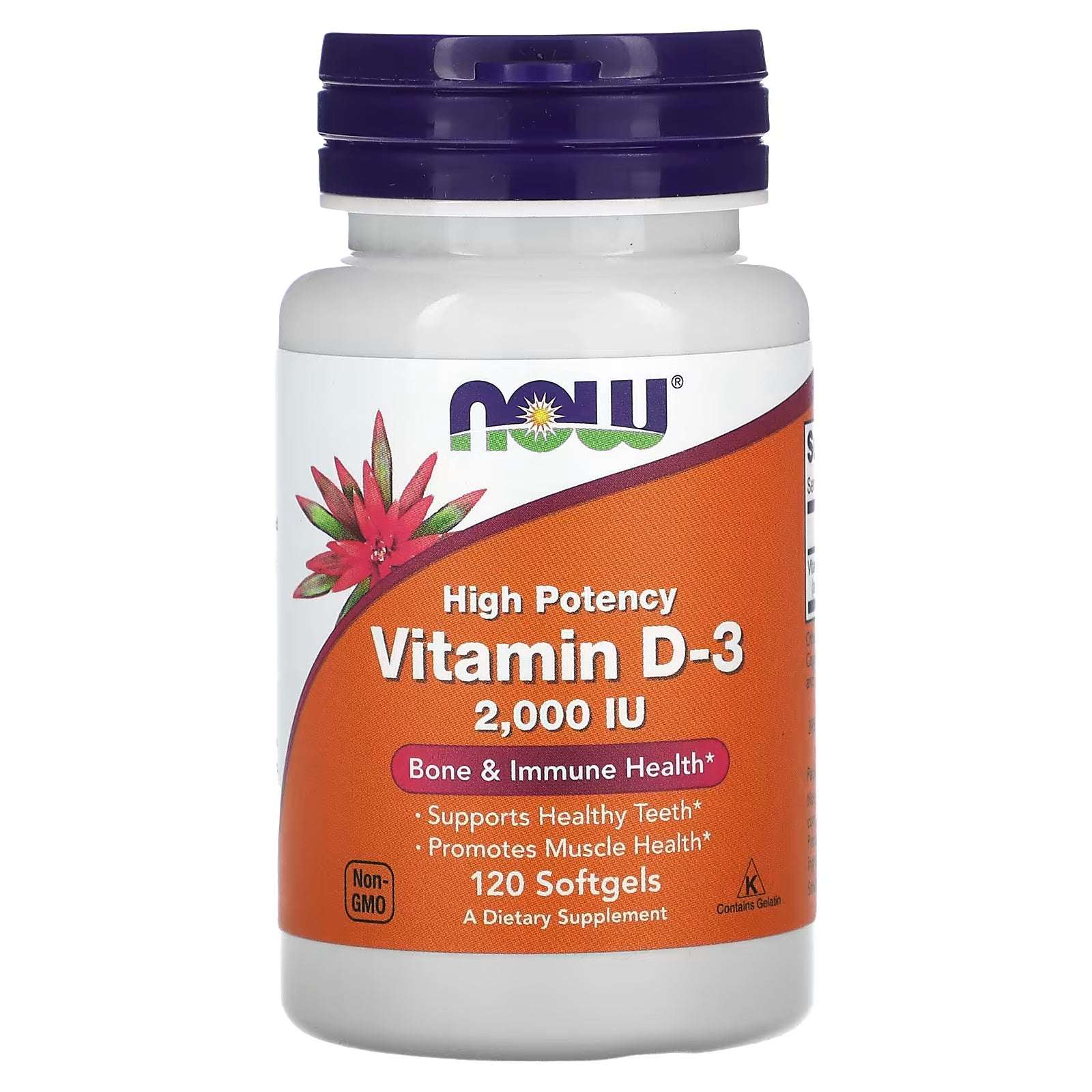NOW VITAMIN D3 2000IU (120 SOFTGELS)